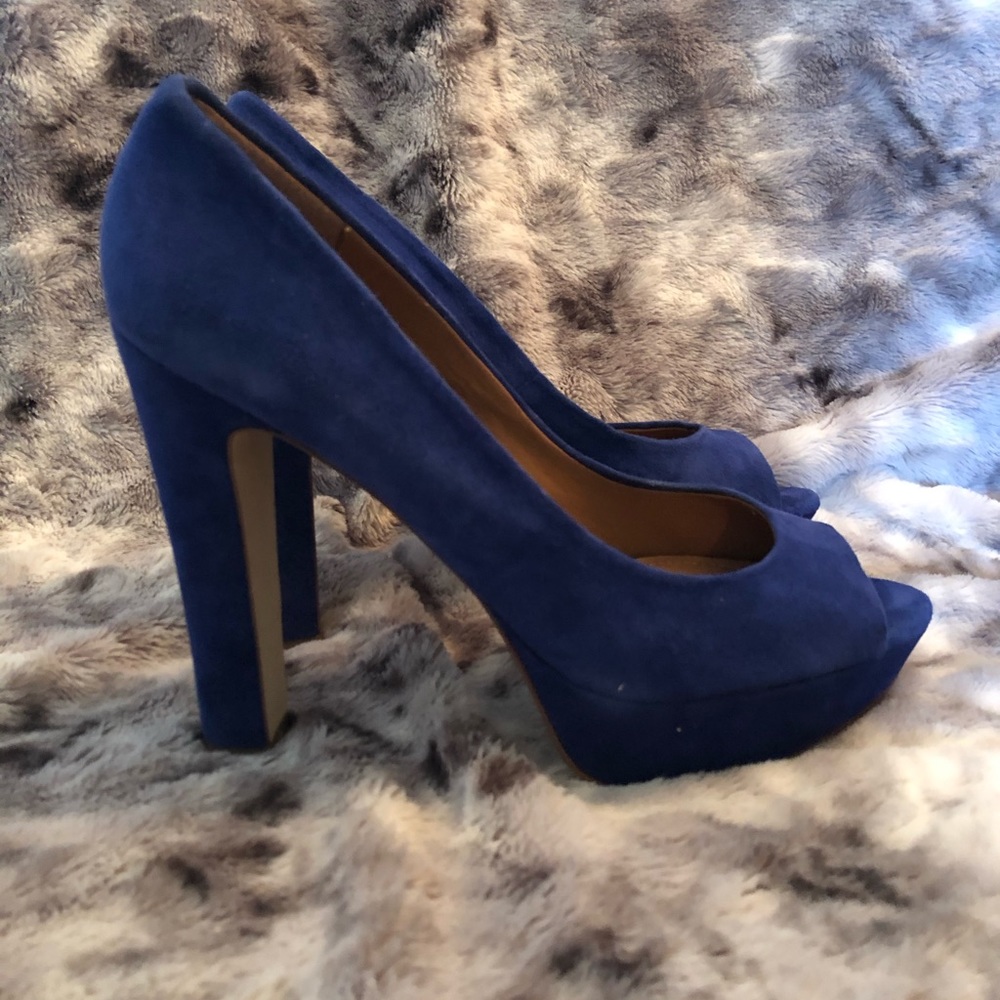 ALDO Suede Peep Toe Platform Stiletto Heels